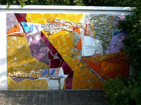 3 teilige Mosaik Reliefwand-Privathaus Gelsenkirchen-07-231-1973