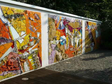 3 teilige Mosaik Reliefwand-Privathaus Gelsenkirchen-13-237-1973