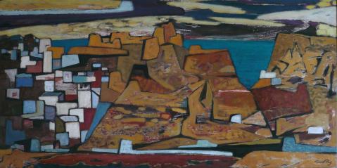Antonius van der Pas-Malerei-50er-10-173-Pueblo de Costa 1958